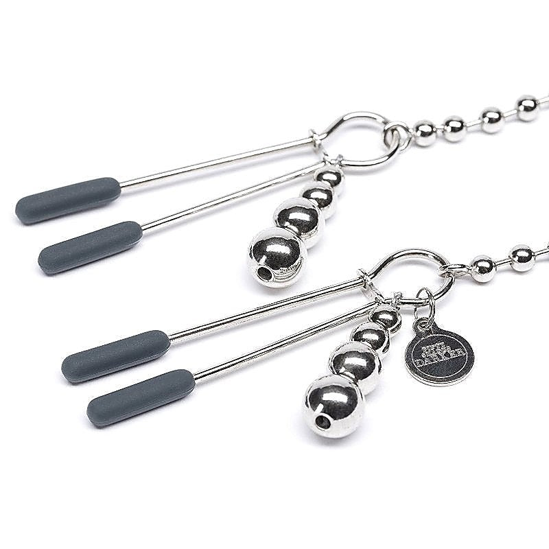 Fifty Shades Darker At My Mercy Beaded Chain Nipple Clamps - Nipple and Clit Clamps
