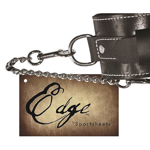Edge Leather Ankle Restraints by Sportsheets - Cuffs and Restraints