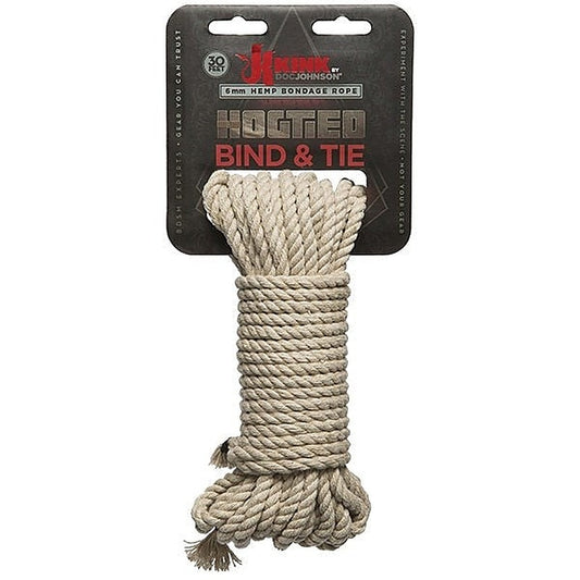 Kink Bind And Tie Hemp Bondage Rope Natural 50 Feet
