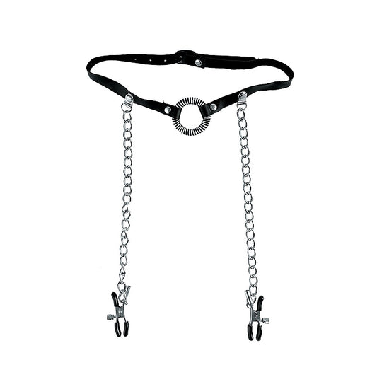 Fetish Fantasy Limited Edition O Ring Gag and Nipple Clamps - Bondage Gags and Bits