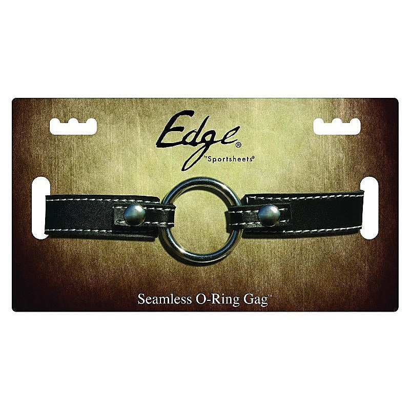 Edge Leather Seamless O-Ring Gag by Sportsheets - Bondage Gags and Bits