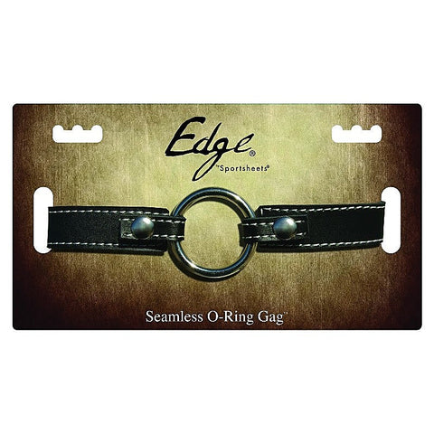 Edge Leather Seamless O-Ring Gag by Sportsheets - Bondage Gags and Bits