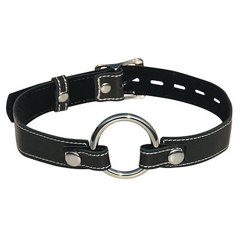 Edge Leather Seamless O-Ring Gag by Sportsheets - Bondage Gags and Bits