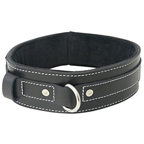 Edge Lined Leather BDSM Play Collar by Sportsheets - Collars and Leads