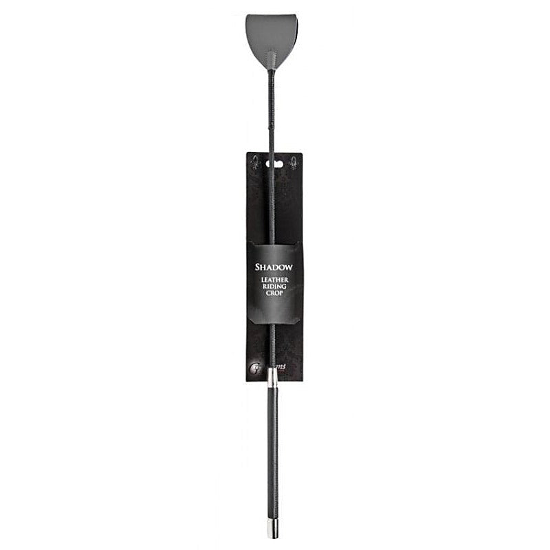Premium Shadow Leather Riding Crop by XR Brands - Whips And Crops