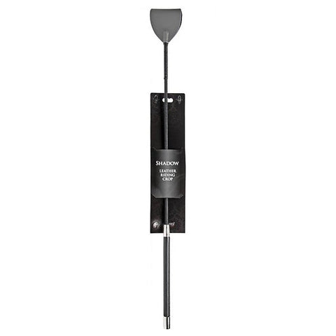 Premium Shadow Leather Riding Crop by XR Brands - Whips And Crops