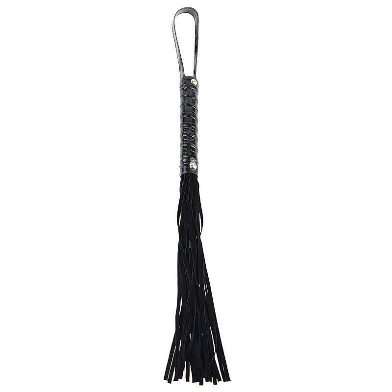 Fetish Fantasy Gold Cat O' Nine Black Leather Flogger - Whips And Crops