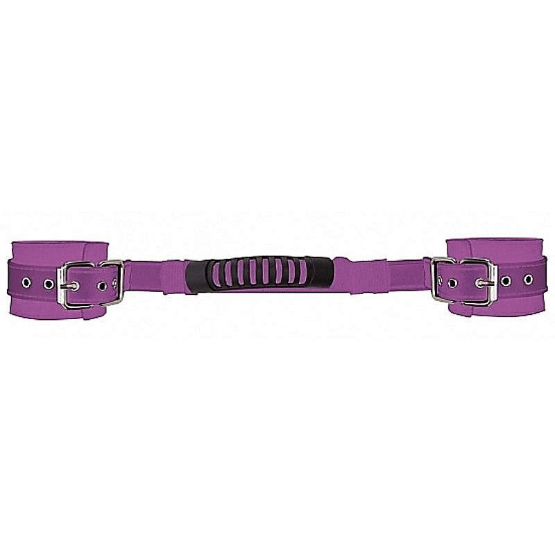 Adjustable Leather Handcuffs Purple by Shots Toys - Cuffs and Restraints