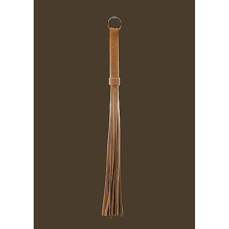 Premium Bonded Leather Whip Brown by Shots Toys - Whips And Crops