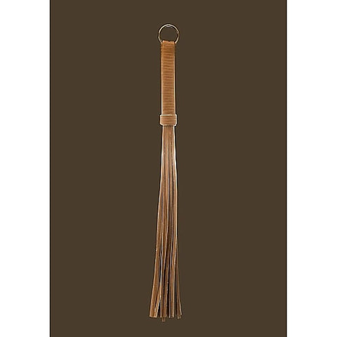 Premium Bonded Leather Whip Brown by Shots Toys - Whips And Crops