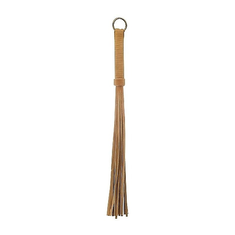 Premium Bonded Leather Whip Brown by Shots Toys - Whips And Crops