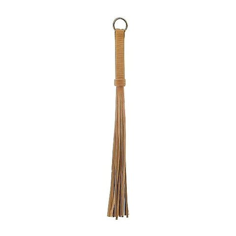 Premium Bonded Leather Whip Brown by Shots Toys - Whips And Crops