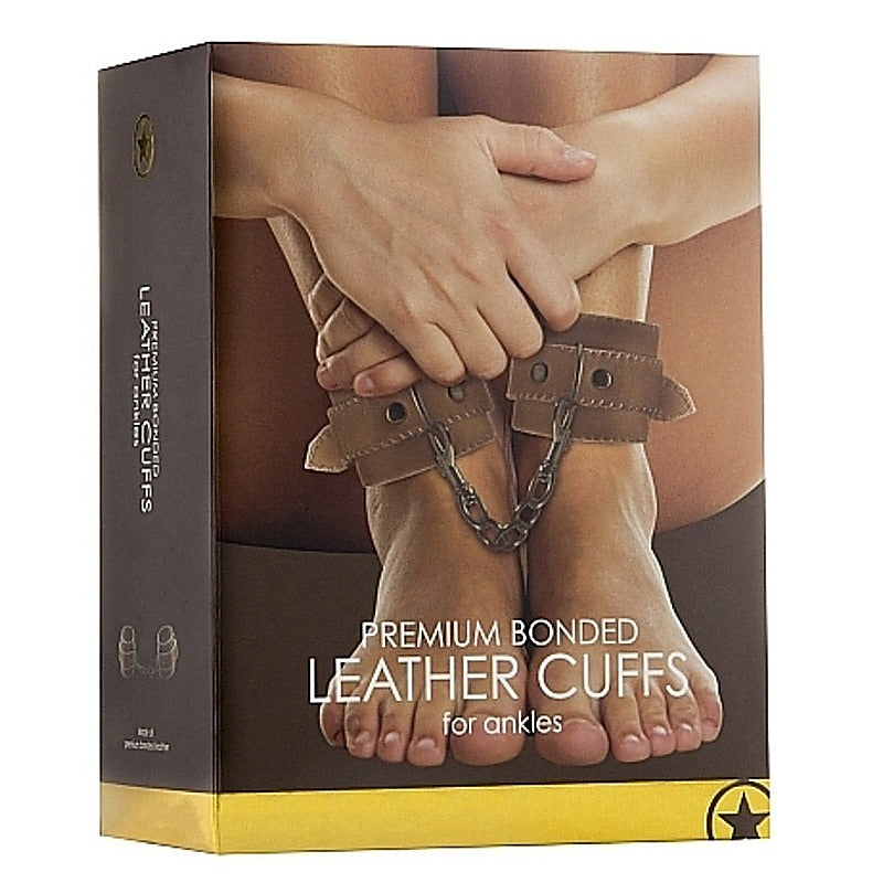 Durable Leather Ankle Restraints by Shots Toys - Cuffs and Restraints