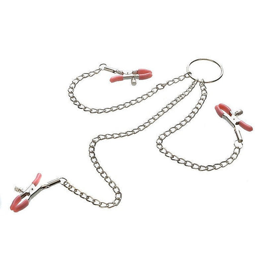 Adam and Eve Chain Me Up Kink Clamps - Nipple and Clit Clamps