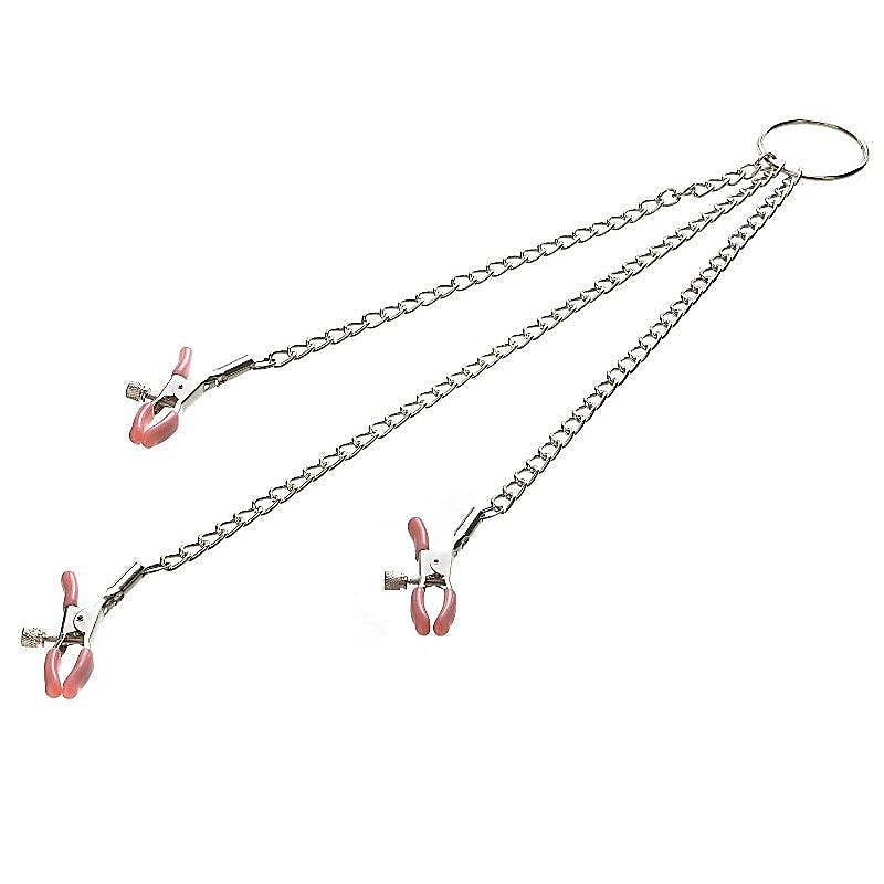Adam and Eve Chain Me Up Kink Clamps - Nipple and Clit Clamps