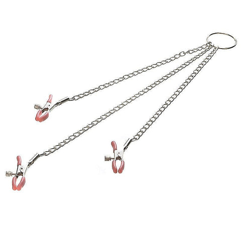 Adam and Eve Chain Me Up Kink Clamps - Nipple and Clit Clamps