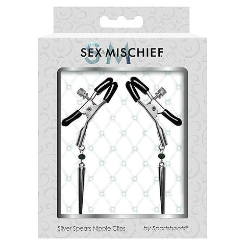 Silver Spears Nipple Clips by Sportsheets - Nipple and Clit Clamps