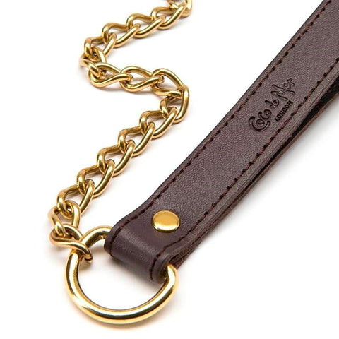 Premium Brown Leather Lead by Coco de Mer - Collars and Leads