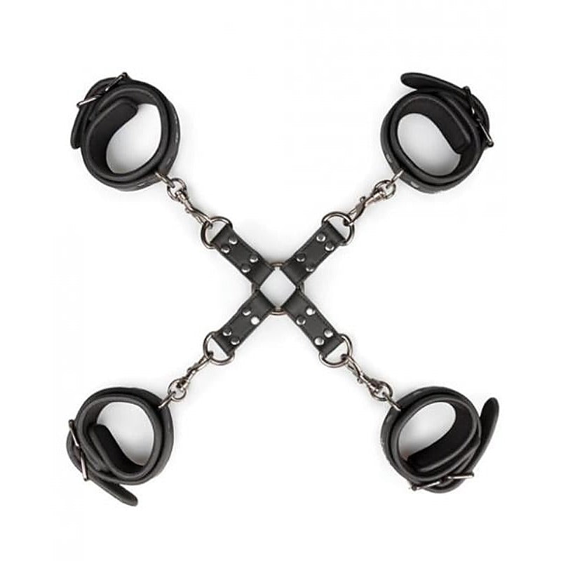 Easytoys Fetish Ankle and Wrist Cuffs and Hogtie Set - Cuffs and Restraints