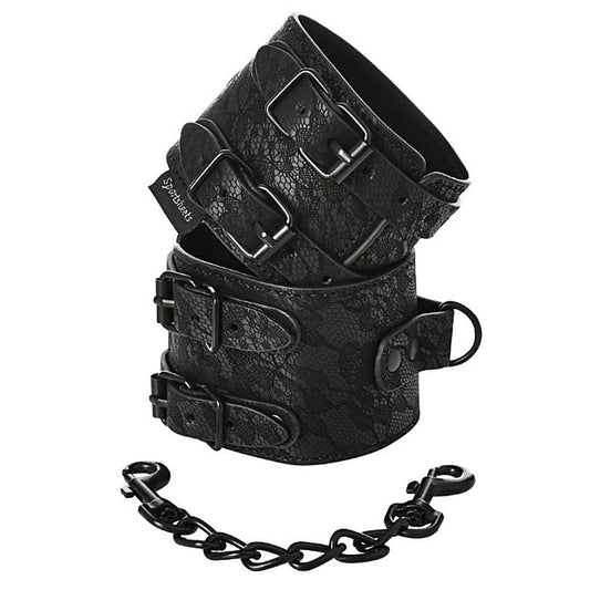 Sincerely Lace Double Strap Handcuffs by Sportsheets - Cuffs and Restraints
