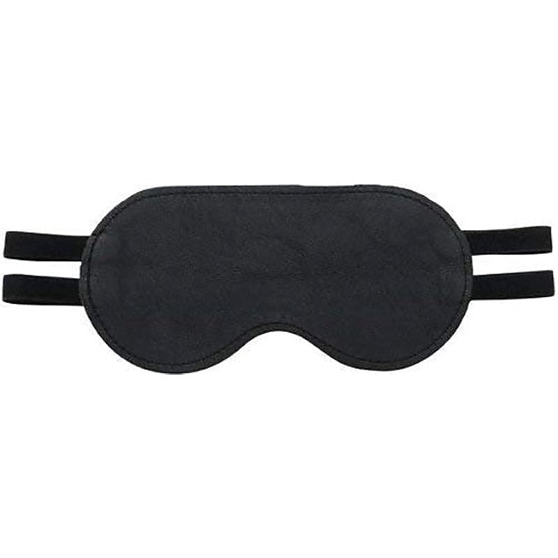 Soft Leather Contour Blindfold with Double Straps - Cuffs and Restraints
