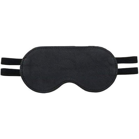 Soft Leather Contour Blindfold with Double Straps - Cuffs and Restraints