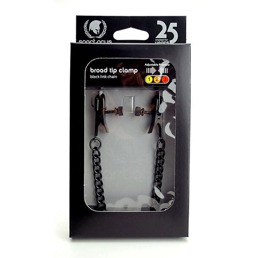 Spartacus Adjustable Broad Tip Nipple Clamps with Link Chain