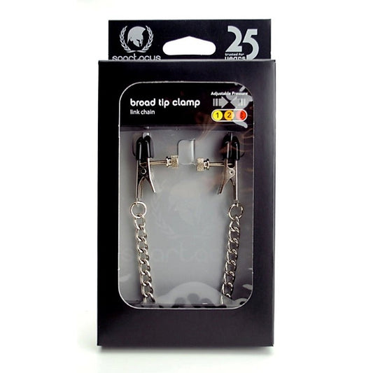 Spartacus Adjustable Broad Tip Nipple Clamps with Link Chain