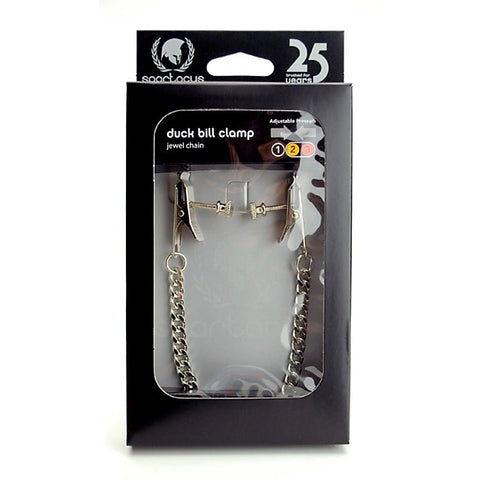 Spartacus Adjustable Duck Bill Clamps - Jewel Chain Intimacy - Breast and Nipple Toys