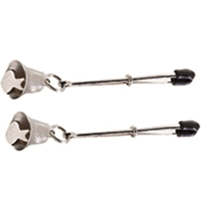 Adjustable Tweezer Clamps with Hanging Bell by Spartacus - Nipple and Clit Clamps