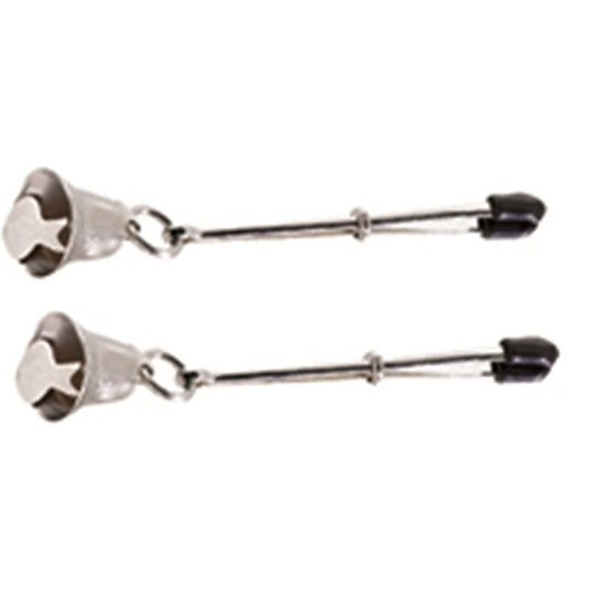 Adjustable Tweezer Clamps with Hanging Bell by Spartacus - Nipple and Clit Clamps