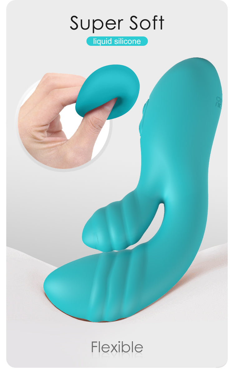 Party Up DALIDA USB Rechargeable Rabbit Vibrator Teal Rabbit Vibrators