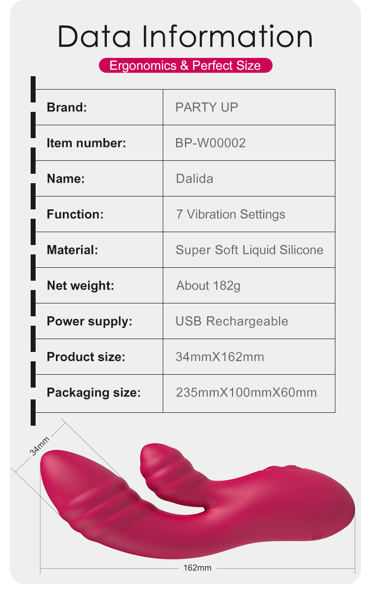 Party Up DALIDA USB Rechargeable Rabbit Vibrator Rabbit Vibrators