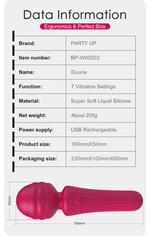 Party Up DUUNA Rechargeable Body Wand Massager - Body Wands