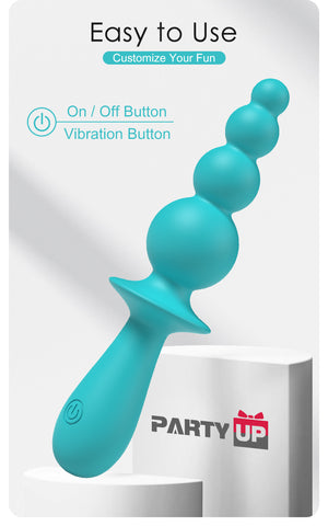 Party Up EVAJANE USB Rechargeable Beaded Vibrator - Anal Beads and Balls