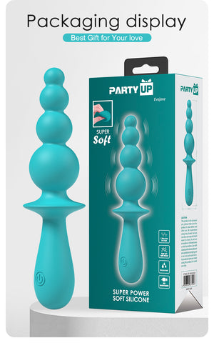 Party Up EVAJANE USB Rechargeable Beaded Vibrator - Anal Beads and Balls