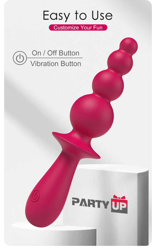Party Up EVAJANE USB Rechargeable Beaded Vibrator Anal Beads and Balls