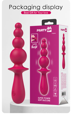 Party Up EVAJANE USB Rechargeable Beaded Vibrator - Anal Beads and Balls
