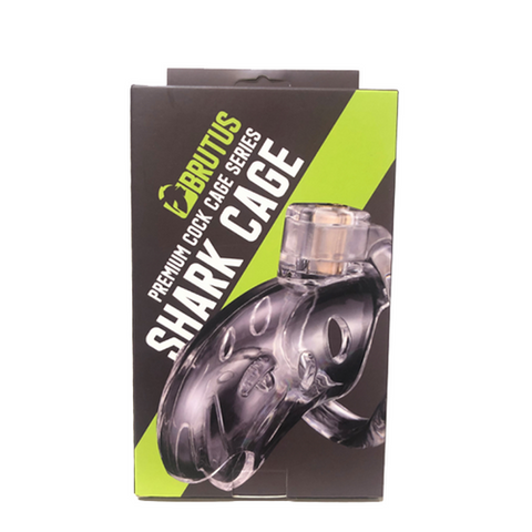 Brutus Shark Male Chastity Cage Clear - Male Chastity