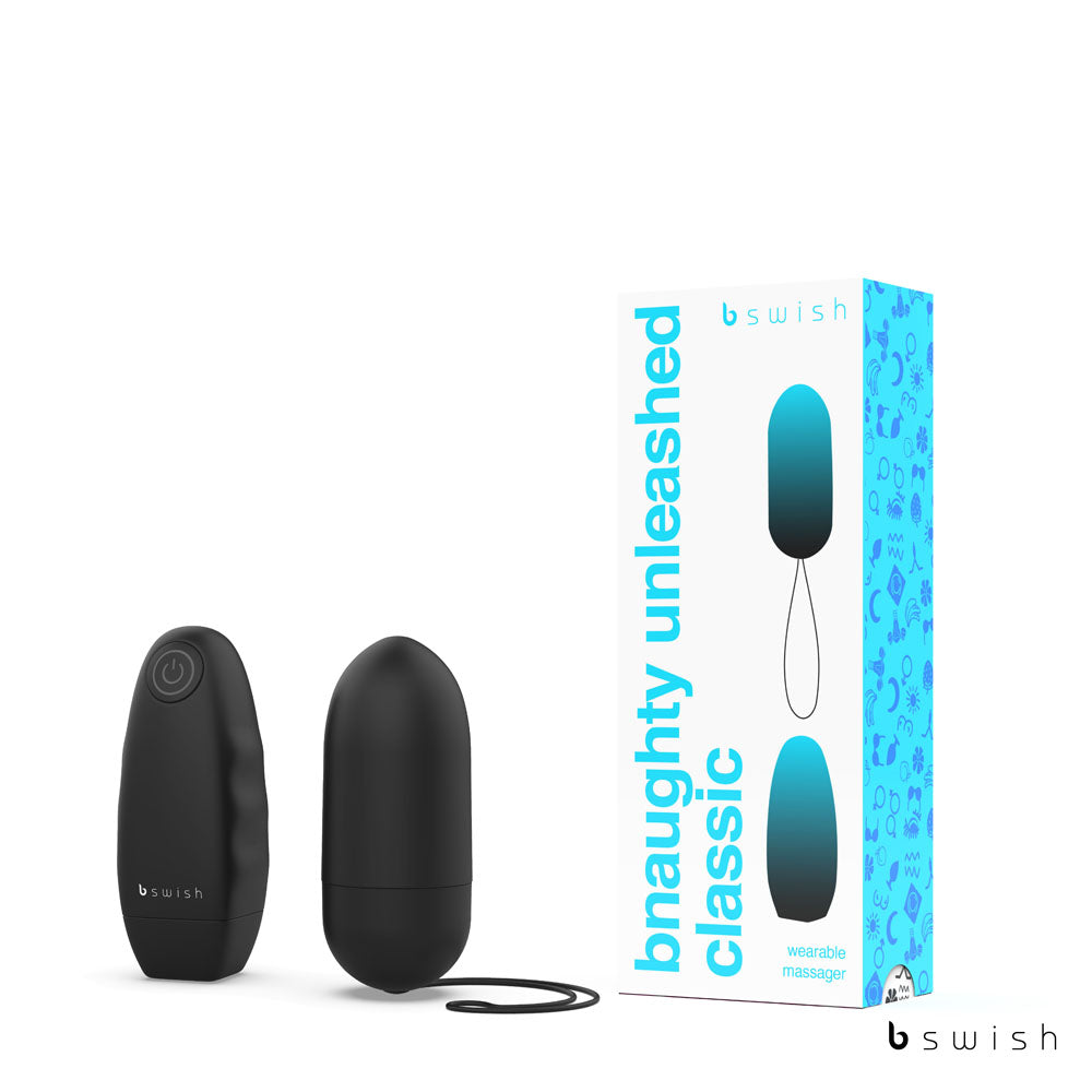 B Swish Bnaughty Classic Unleashed Vibrating Bullet with Wireless Remote Control Black Bullet Vibrators