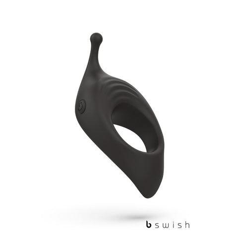 B Swish BCharmed Rhythm Infinite Deluxe Vibrating Cock Ring Black - Vibrating Cock Rings