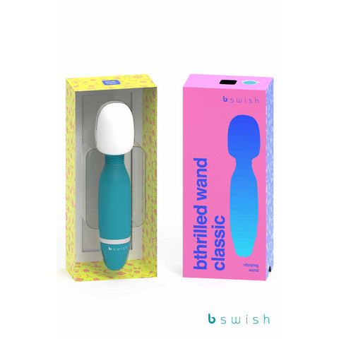 B Swish Bthrilled Classic Vibrating Body Wand Massager Jade - Body Wands