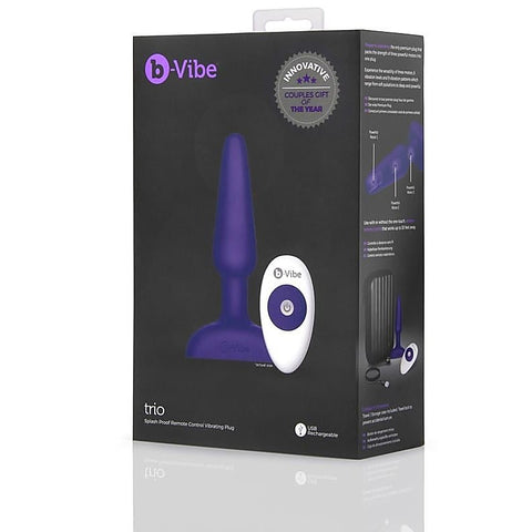 Trio AI Assistance Vibrating Anal Plug by B-Vibe - Butt Plugs