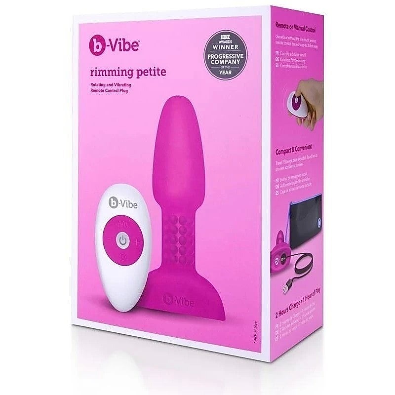 USB Rechargeable Rimming Plug Fuchsia by B-Vibe - Butt Plugs