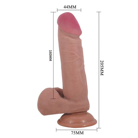 Pretty Love Sliding Skin Series Suction Cup Realistic Dildo Tan - Realistic Dildos