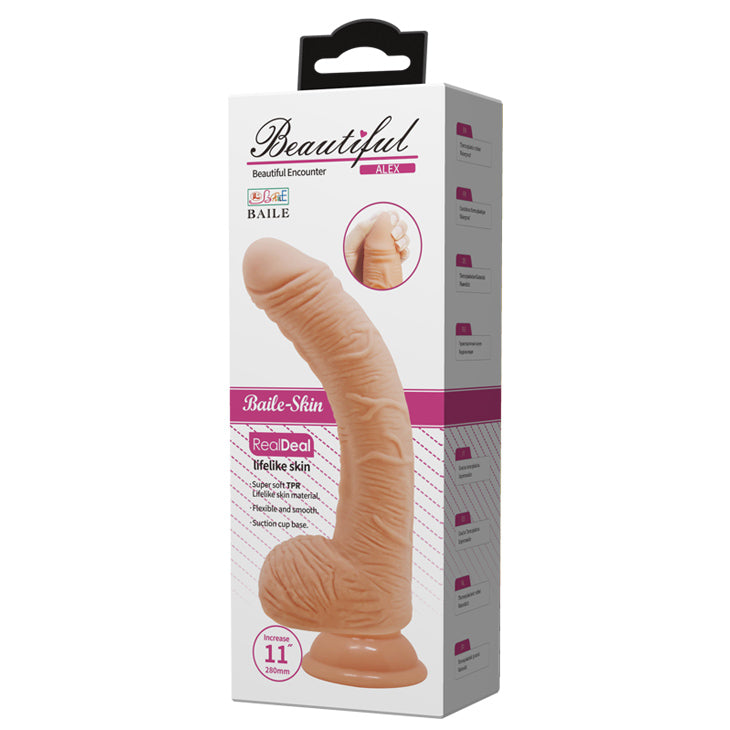 Baile Alex 11 Inches G Spot Realistic Curved Dildo - Realistic Dildos