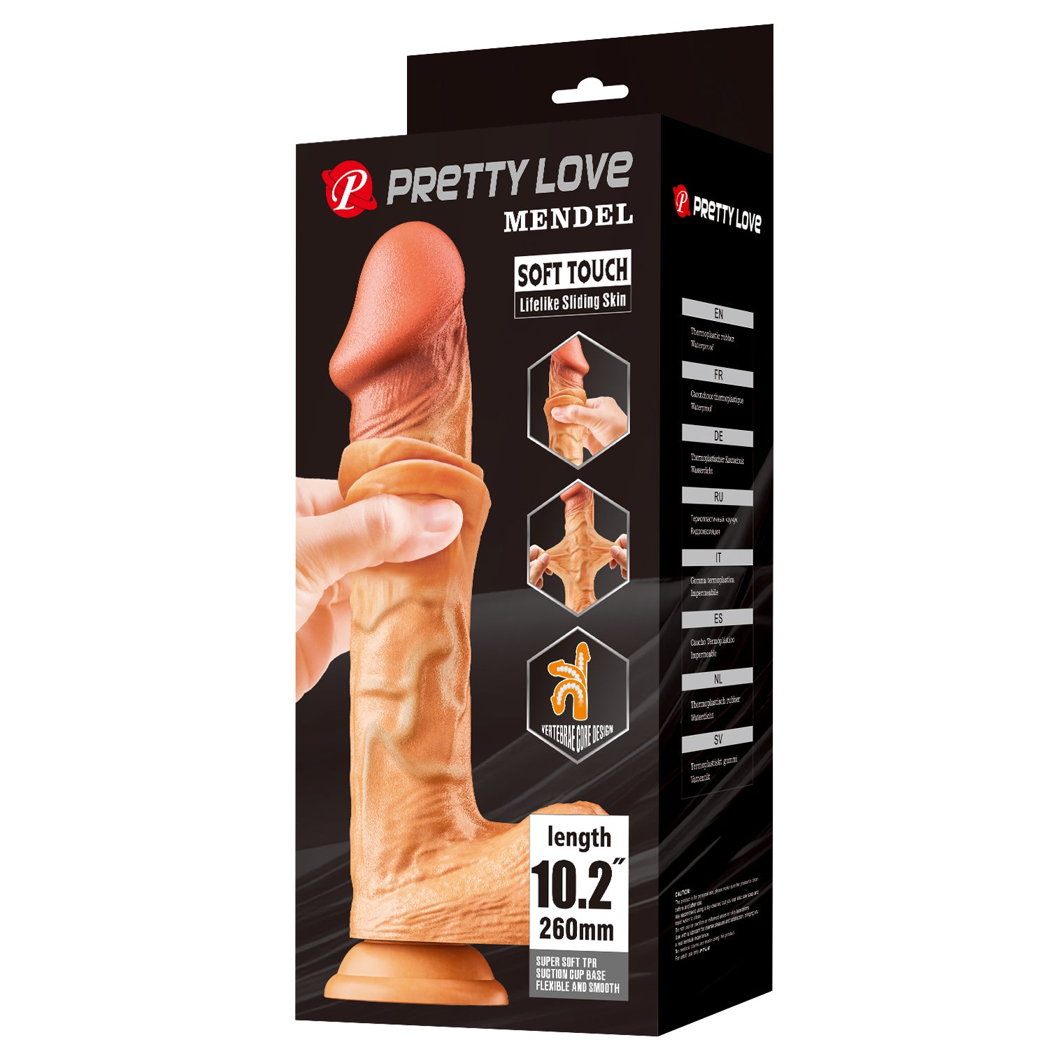 Pretty Love Mendel 10.2 Inches Suction Base Bendable Dong Realistic Dildos
