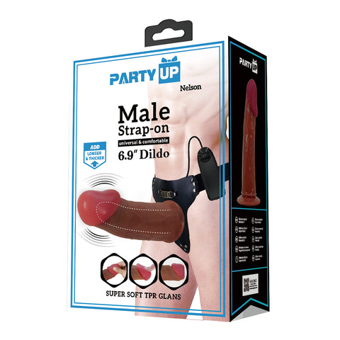 Party Up NELSON Vibrating Hollow Strap-On - Strap On Sextoys
