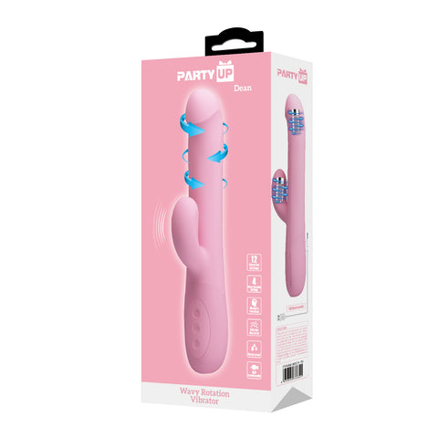 Party Up DEAN Wavy Rechargeable Rotating Rabbit Vibrator - Rabbit Vibrators