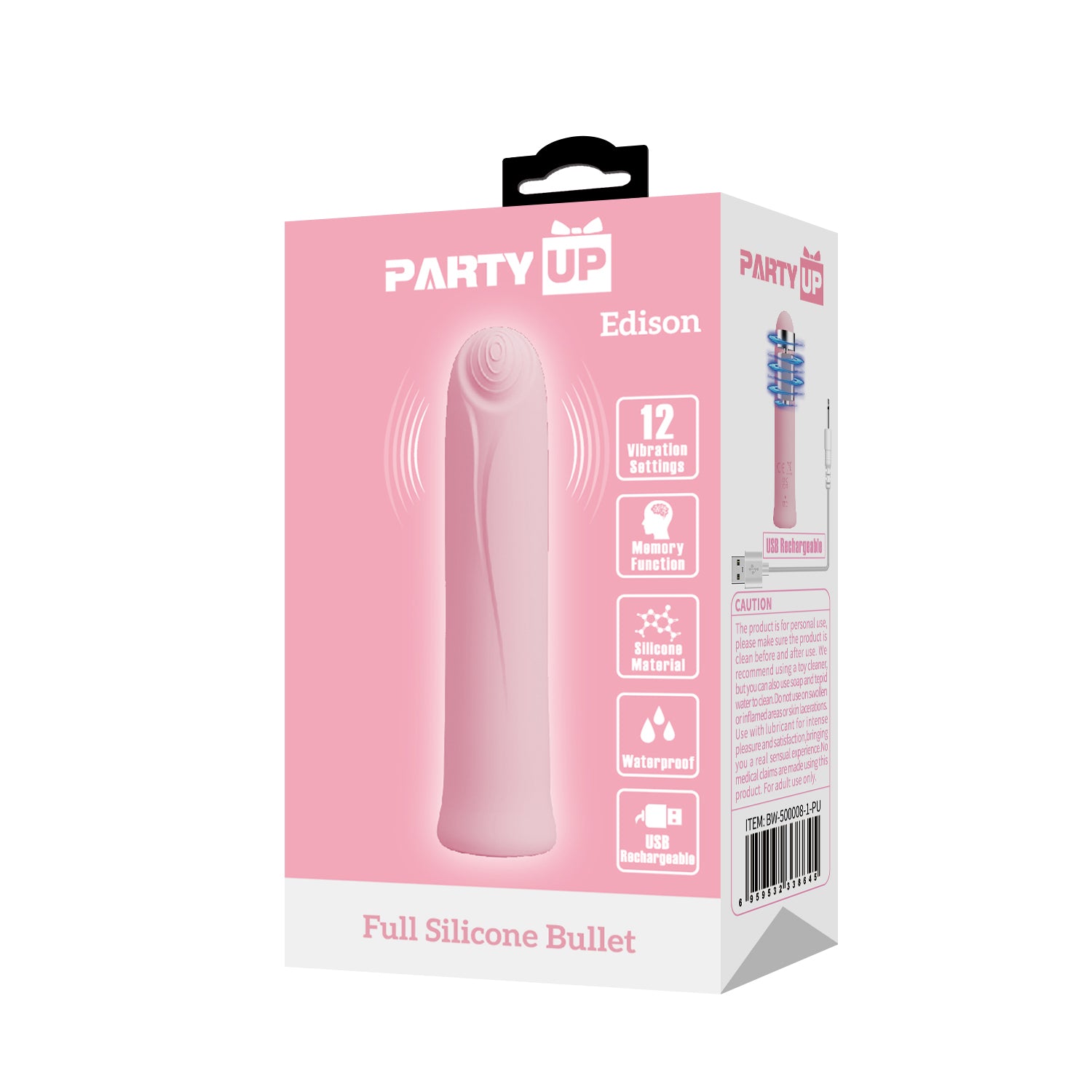 Party Up EDISON USB Rechargeable Bullet Vibrator Bullet Vibrators